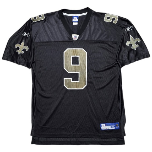 Reebok New Orleans Saints Vintage Drew Brees #9 NFL Jersey Mens Size XL Black